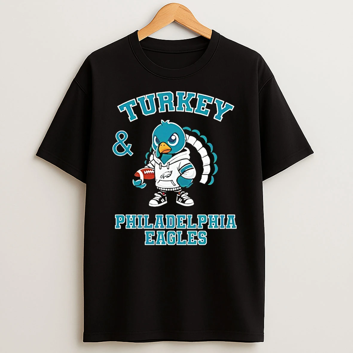 Turkey And Philadelphia Eagles Football Nfl Happy Thanksgiving Tshirt Hoodie