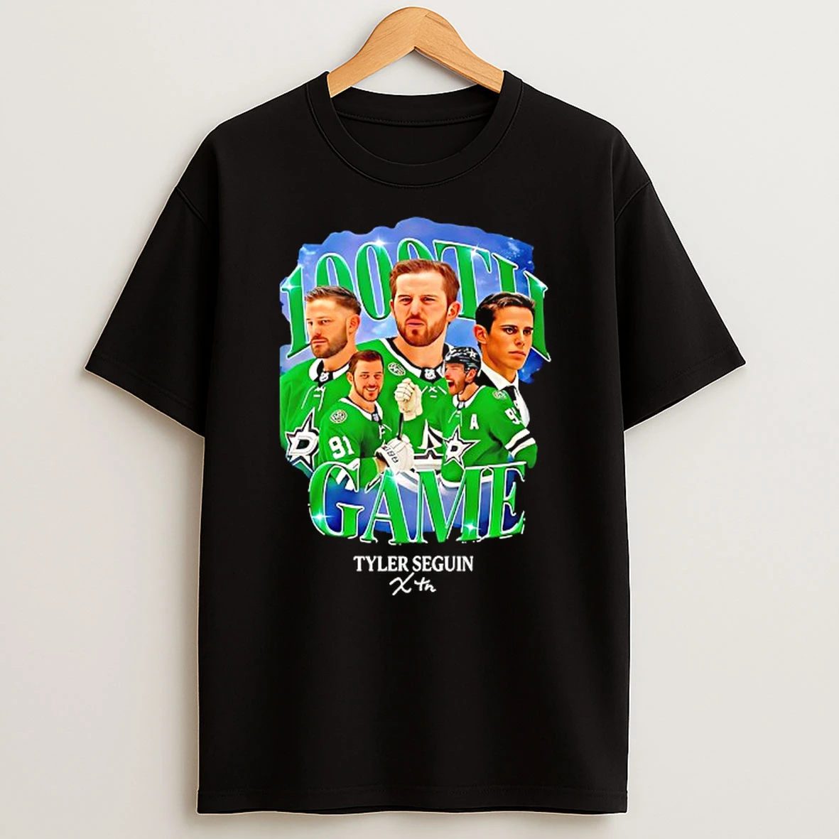 Tyler Seguin Dallas Stars 1000th Game Graphic Tshirt Hoodie