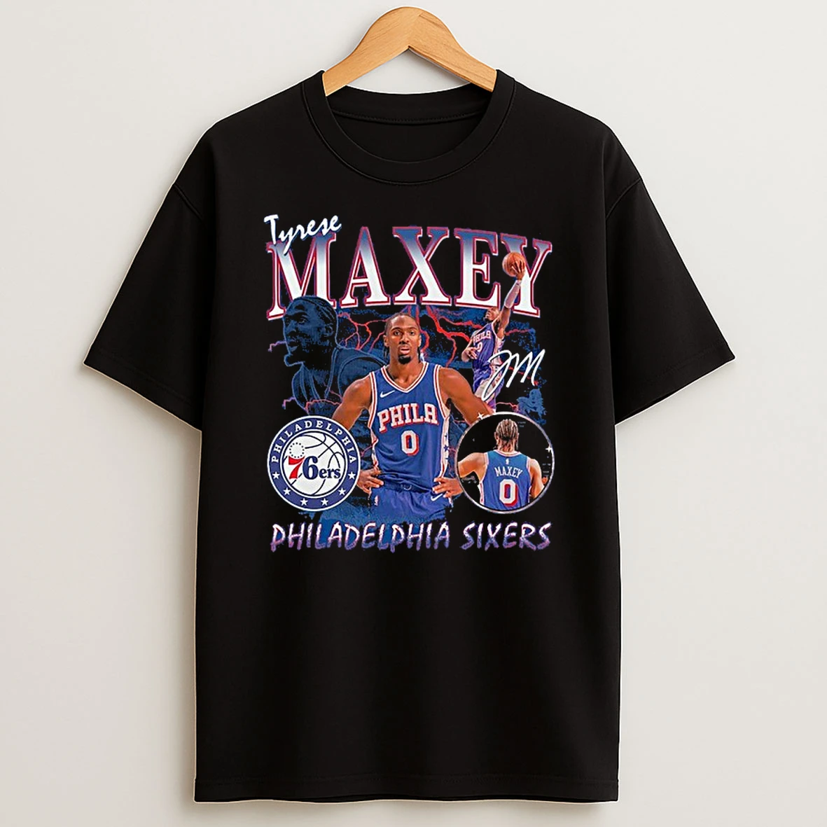 Tyrese Maxey Philadelphia 76ers Player Collage Tshirt Hoodie
