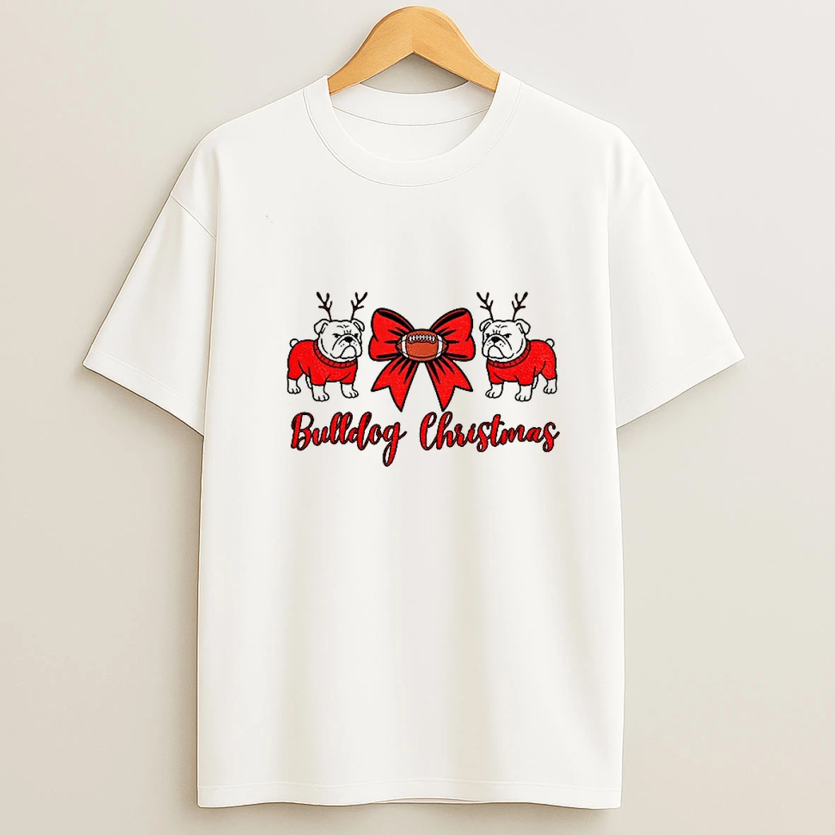 Uga Bulldogs Bow Bulldog Christmas Tshirt Hoodie