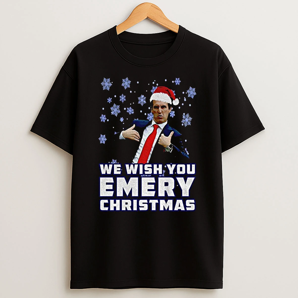 Unai Emery Santa Hat We Wish You A Emery Christmas Tshirt Hoodie