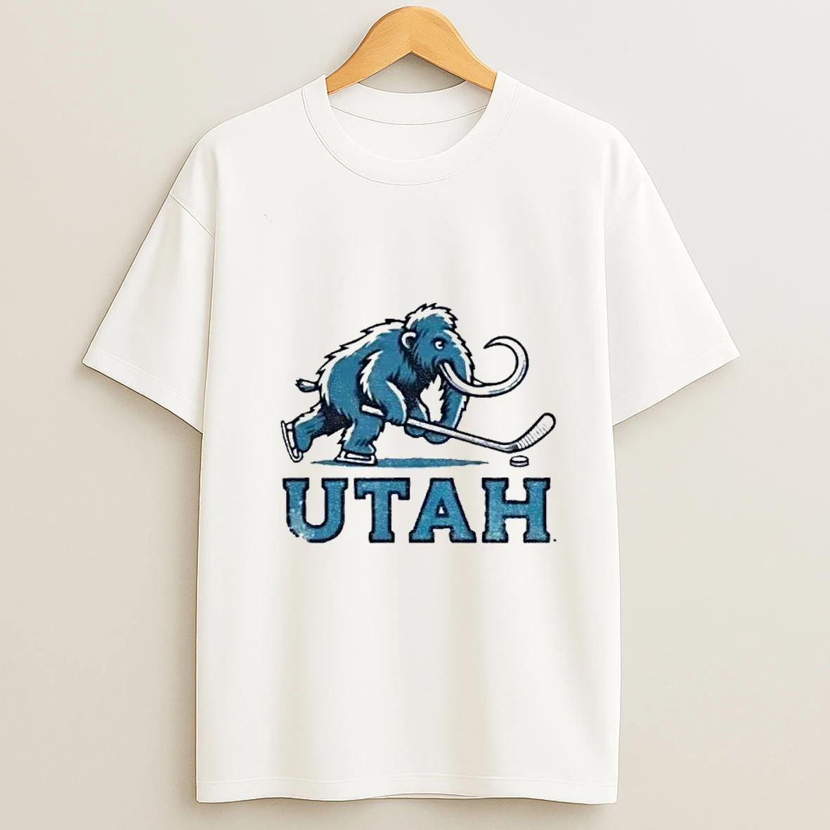 Utah Mammoth Hockey Nhl Mascot Logo Tshirt Hoodie
