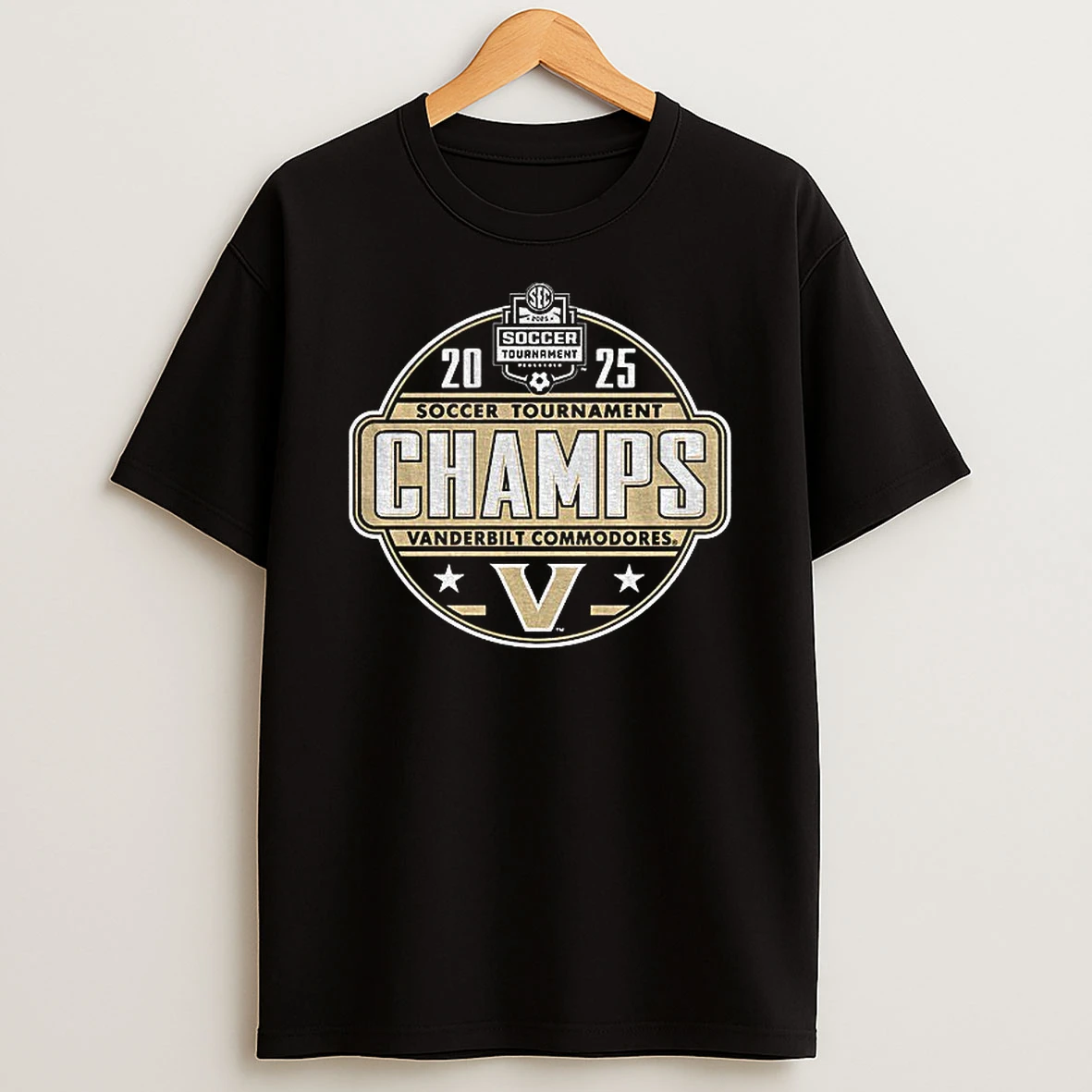 Vanderbilt Commodores Soccer Tournament Champions 2025 Sec Logo Tshirt Hoodie