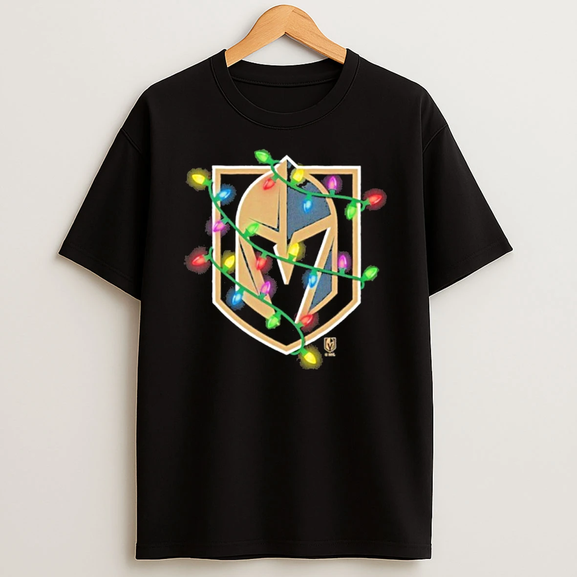 Vegas Golden Knights Logo Lights Christmas Tshirt Hoodie