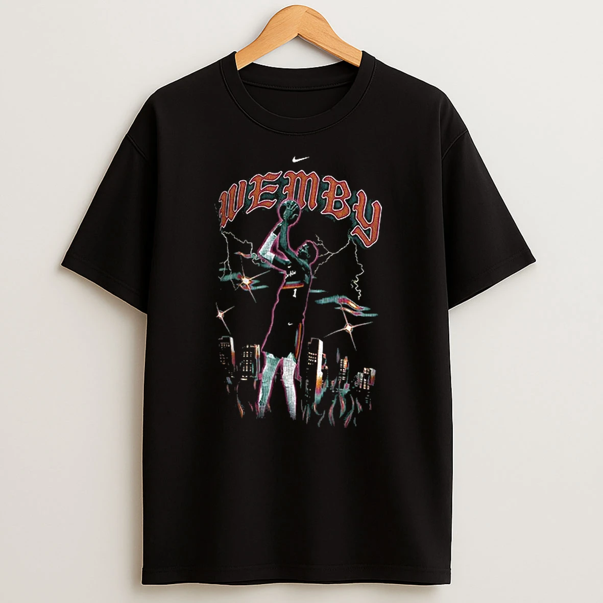 Victor Wembanyama 1 San Antonio Spurs Nike Basketball City Skyline Storm Vintage Tshirt Hoodie