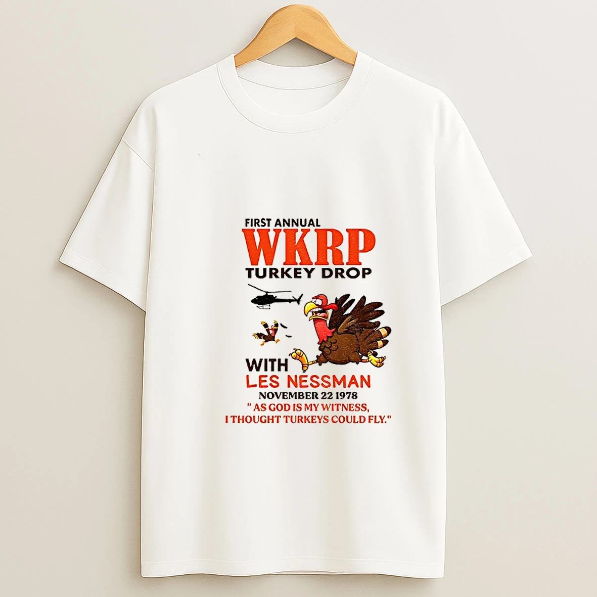 Vintage Wkrp Turkey Drop First Annual With Less Nessman Tshirt Hoodie