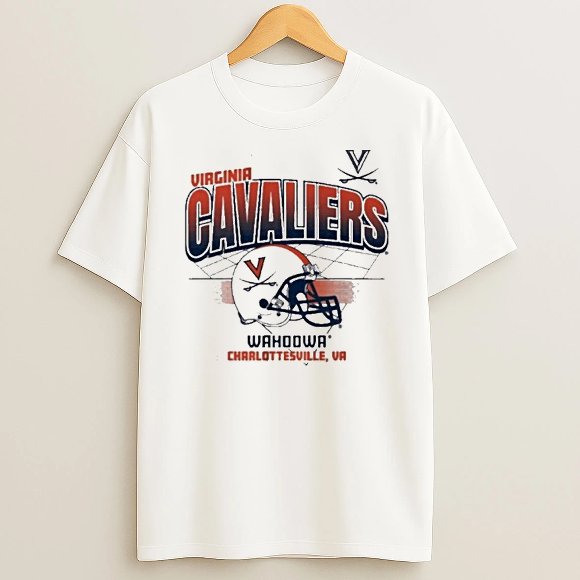 Virginia Cavaliers Football Wahoowa Charlottesville Va Helmet Grid Tshirt Hoodie