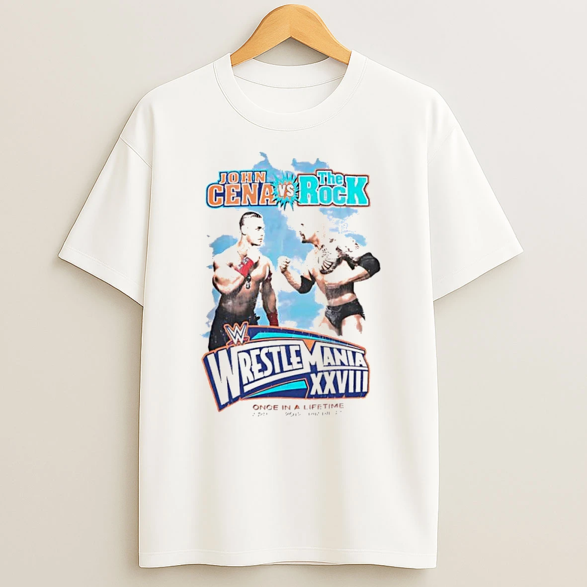 Wwe John Cena Vs The Rock Wrestlemania 28 Relaxed Vintage Tshirt Hoodie