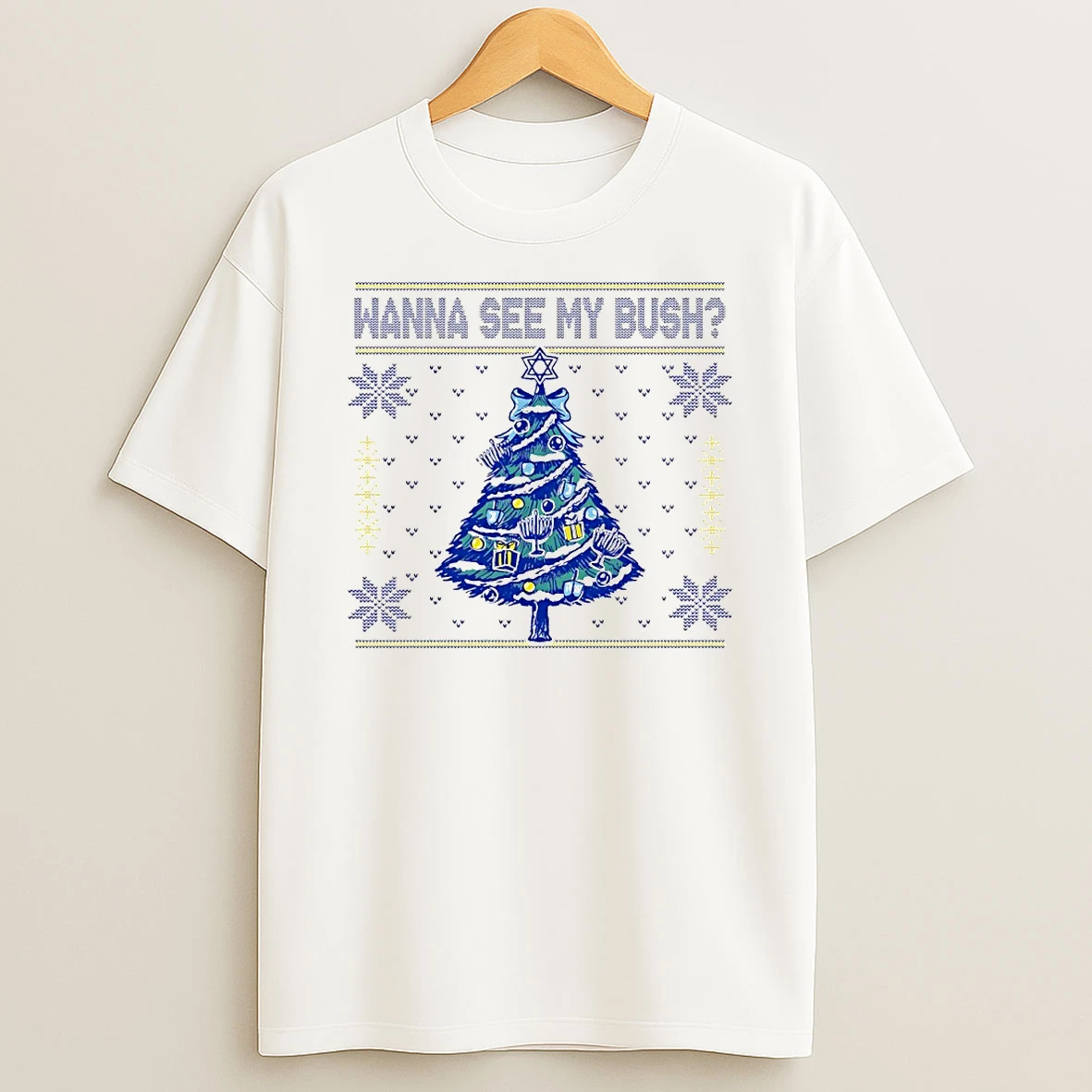 Wanna See My Bush Ugly Christmas Circle Tshirt Hoodie