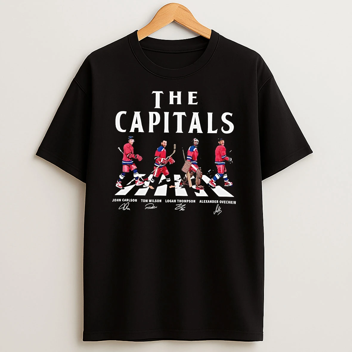 Washington Walking Road Signatures Ice Hockey Alexander Ovechkin Tom Wilson Tshirt Hoodie