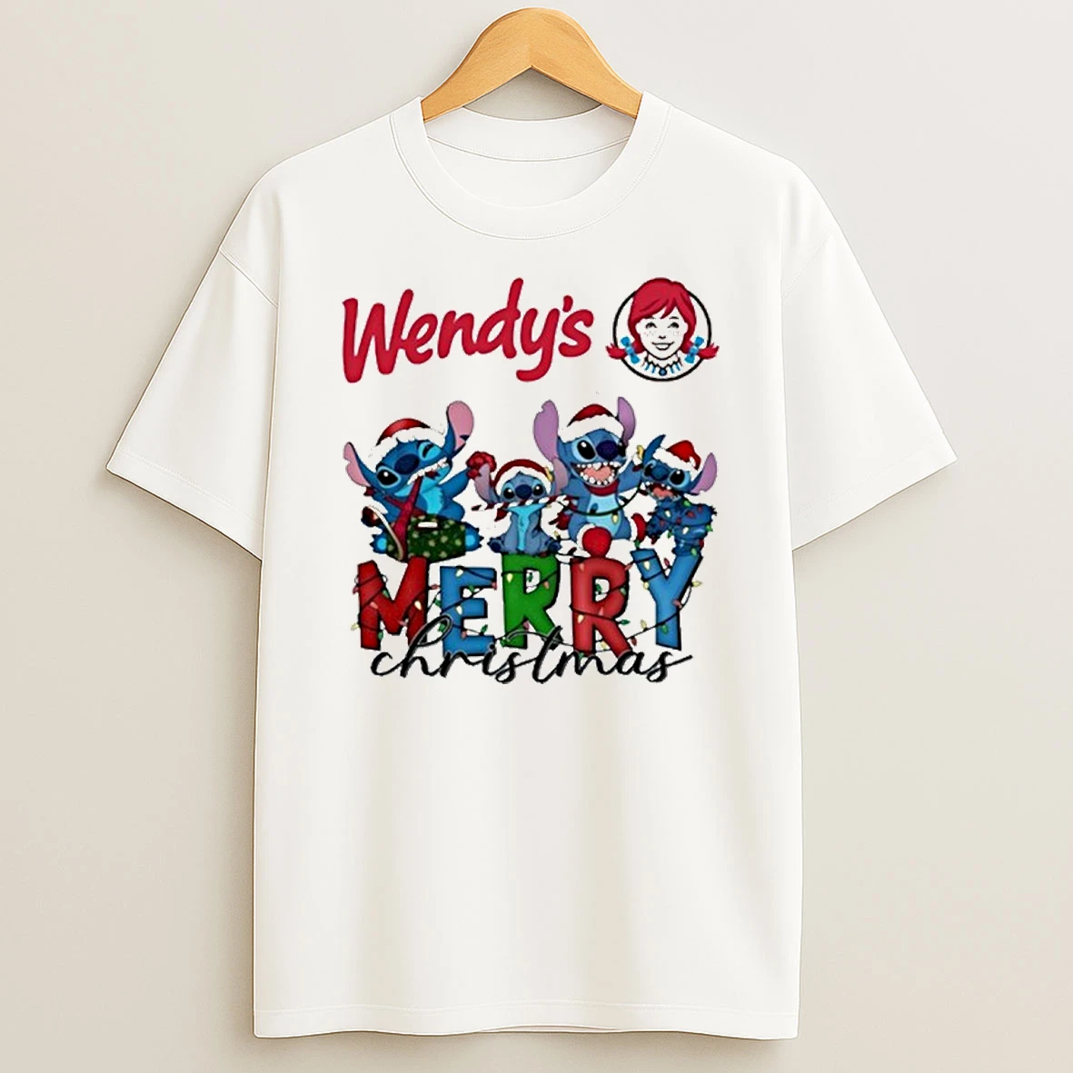Wendys Merry Christmas Stitch Tshirt Hoodie