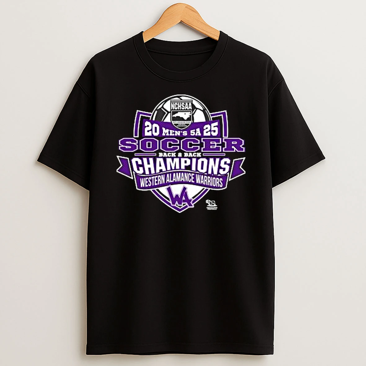 Western Alamance Warriors Nchsaa Mens 5a 2025 Soccer Division Champions Tshirt Hoodie