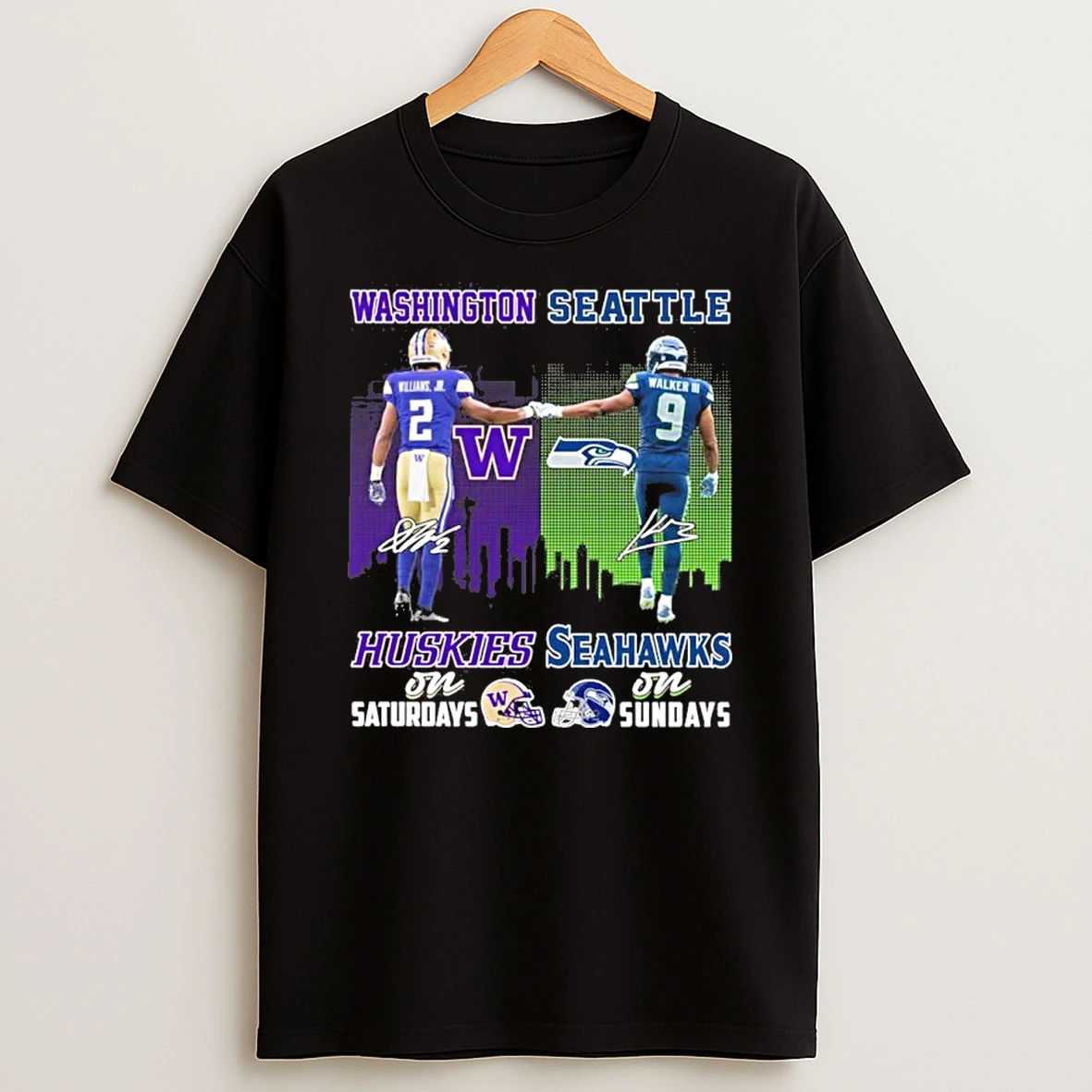 Williams Jr Huskies On Saturdays And Walker Iii Seahawks On Sundays Tshirt Hoodie