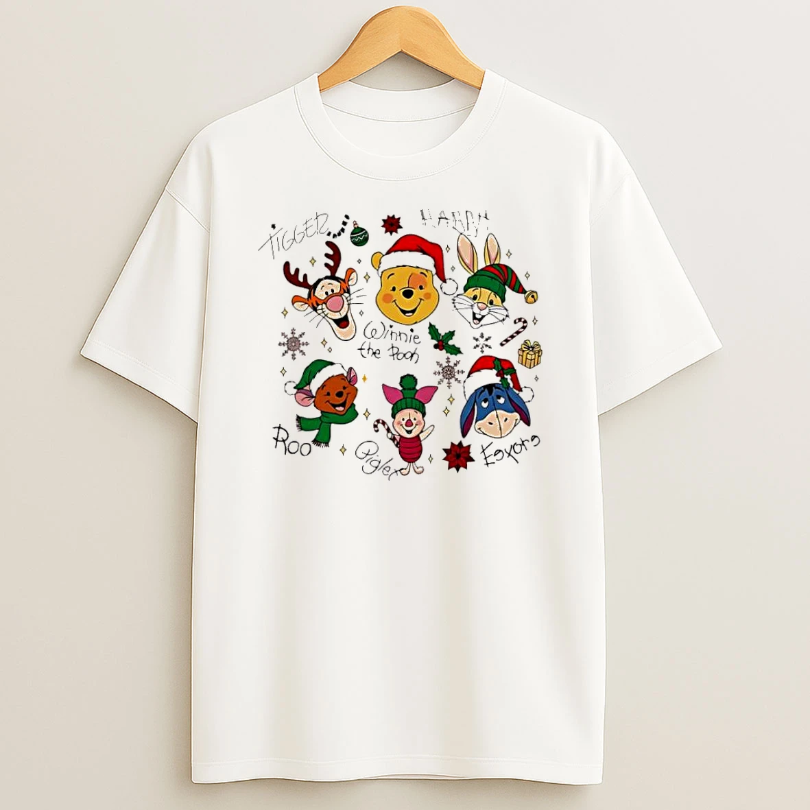 Winnie The Pooh And Christmas Too Beautiful Cartoon Tshirt Hoodie