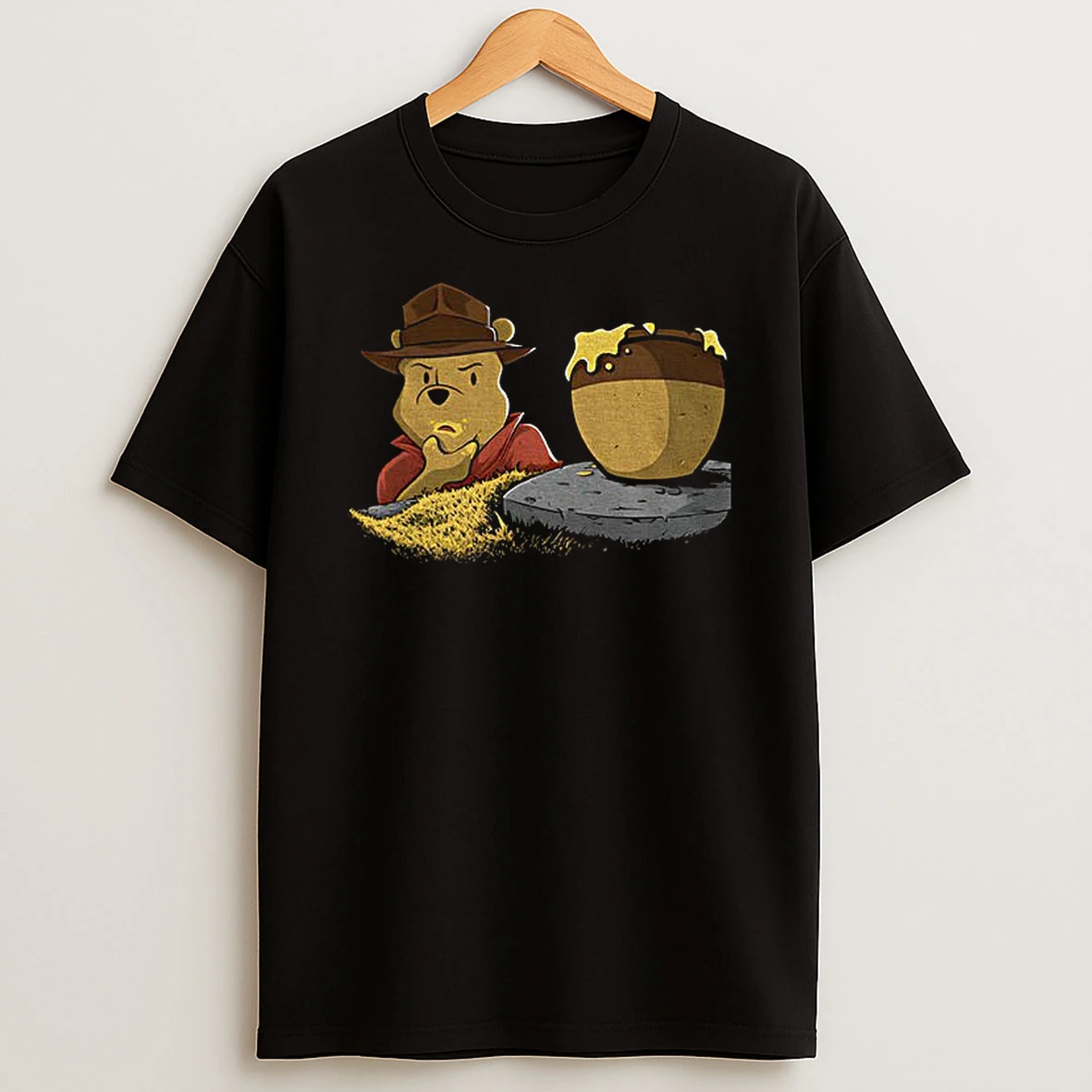 Winnie The Pooh As Indiana Jones Raider Of The Bad Honey Cartoon Tshirt Hoodie