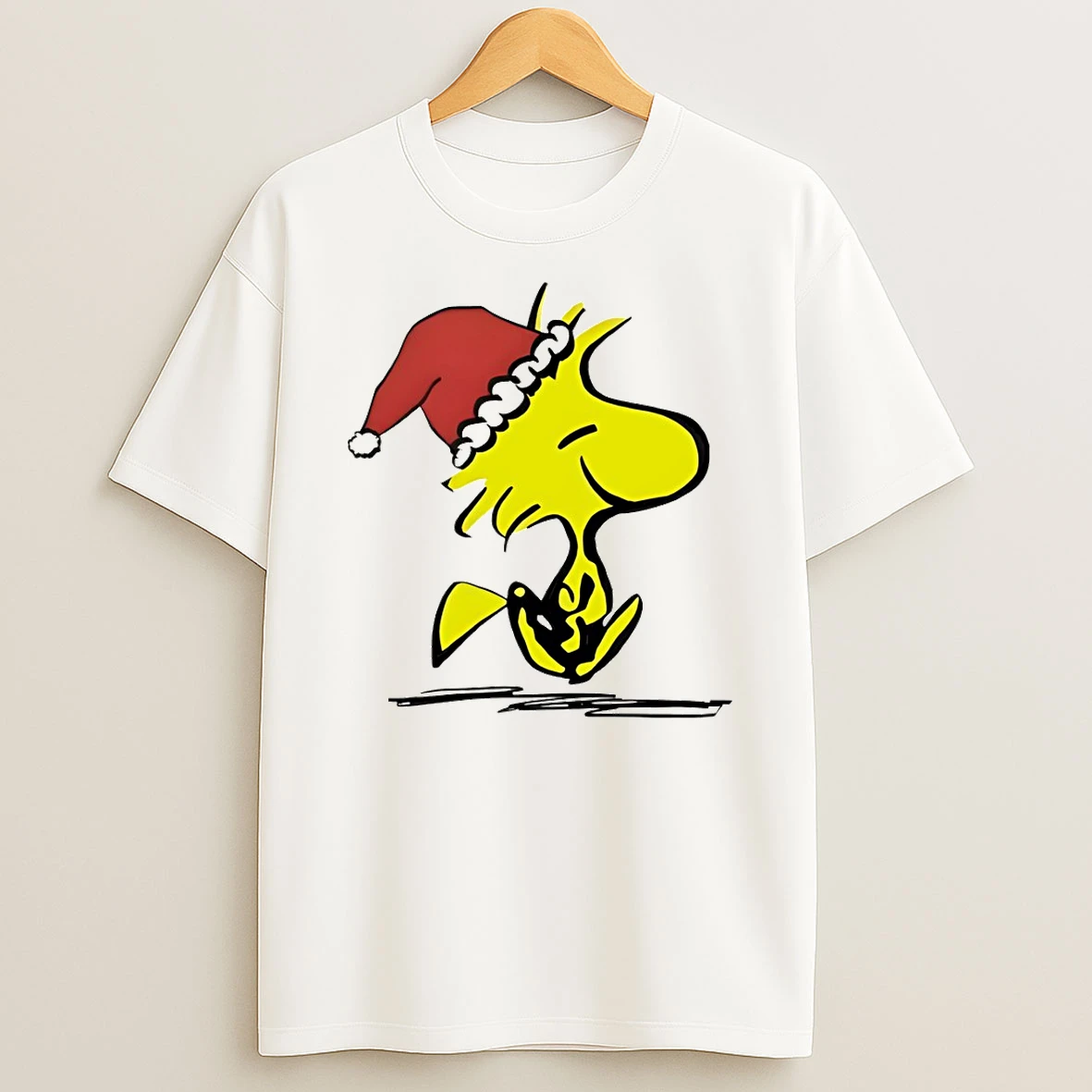 Woodstock Santa Hat Snoopy Peanuts Holiday Merry Christmas Tshirt Hoodie