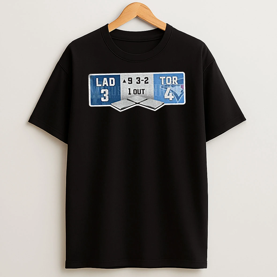 World Series Scoreboard Dodgers Vs Blue Jays 3 4 Tshirt Hoodie