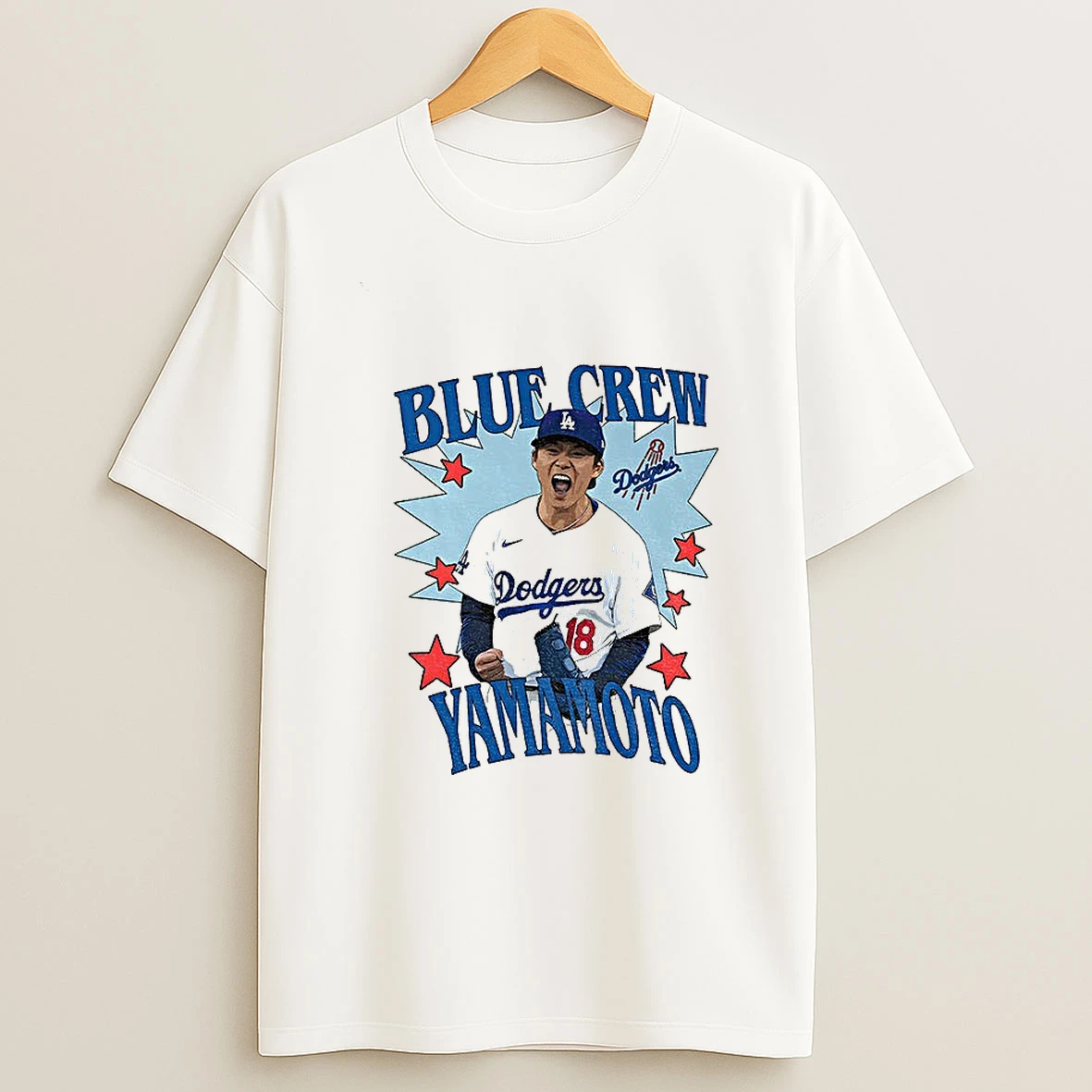 Yoshinobu Yamamoto 18 Los Angeles Dodgers Blue Crew Mlb Baseball 2025 Tshirt Hoodie