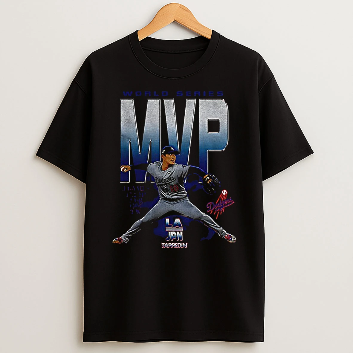 Yoshinobu Yamamoto 18 Los Angeles Dodgers Japanese 3 Games 17 2 Ip 2 Er Mlb World Series 2025 Tshirt Hoodie