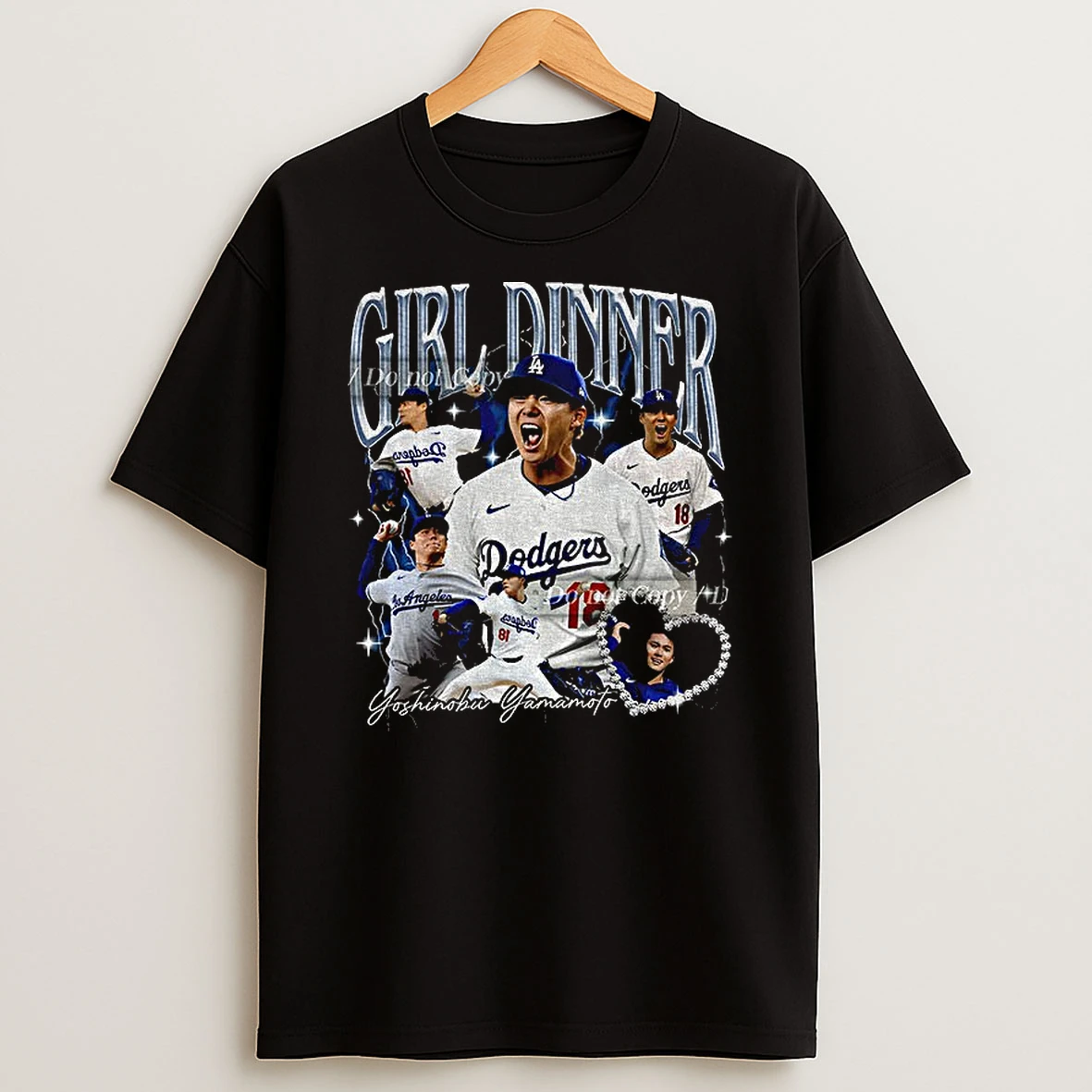 Yoshinobu Yamamoto Mvp Girl Dinner Los Angeles Dodgers World Series Champions 2025 Graphic Tshirt Hoodie