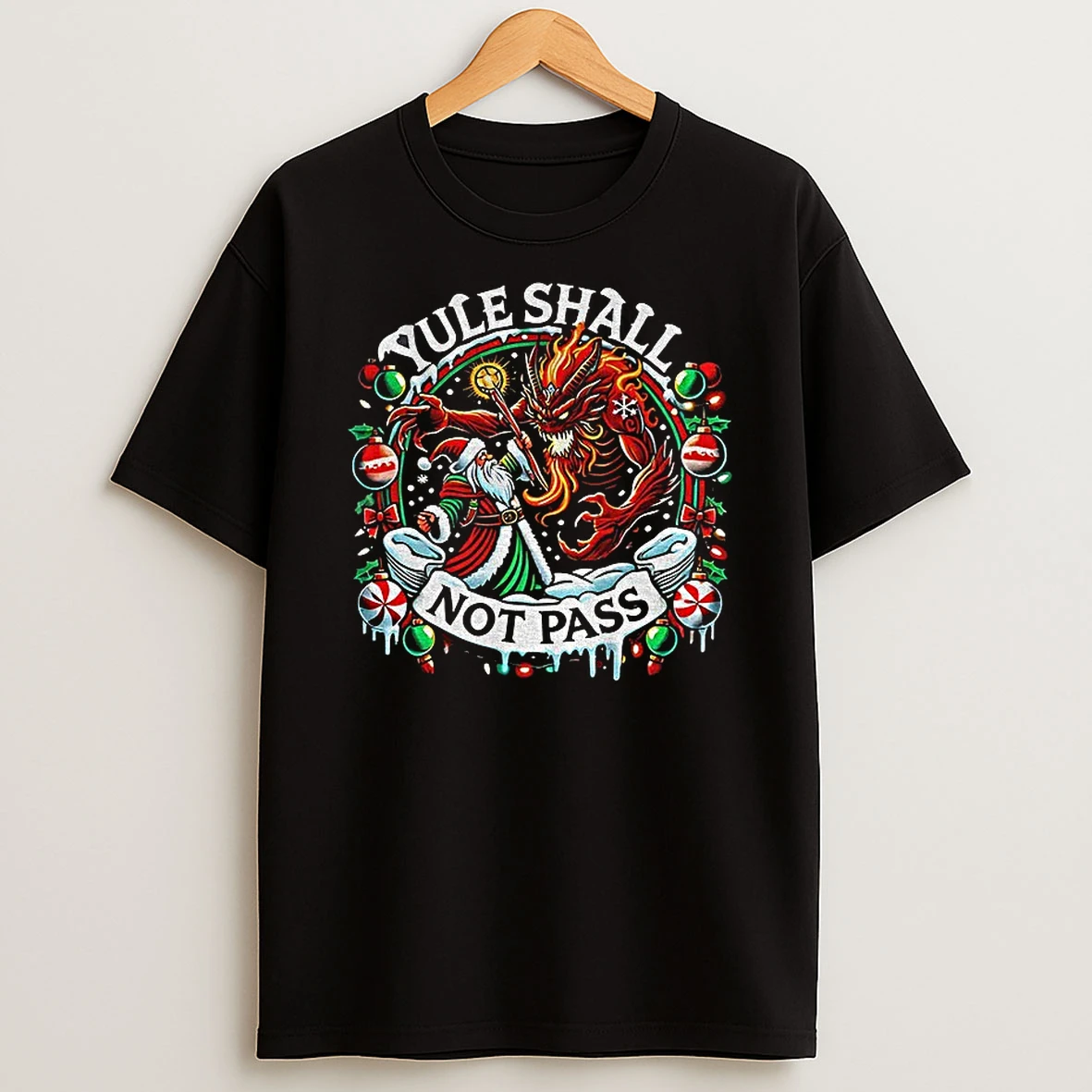 Yule Shall Not Pass Funny Lord Of The Rings Christmas Tshirt Hoodie