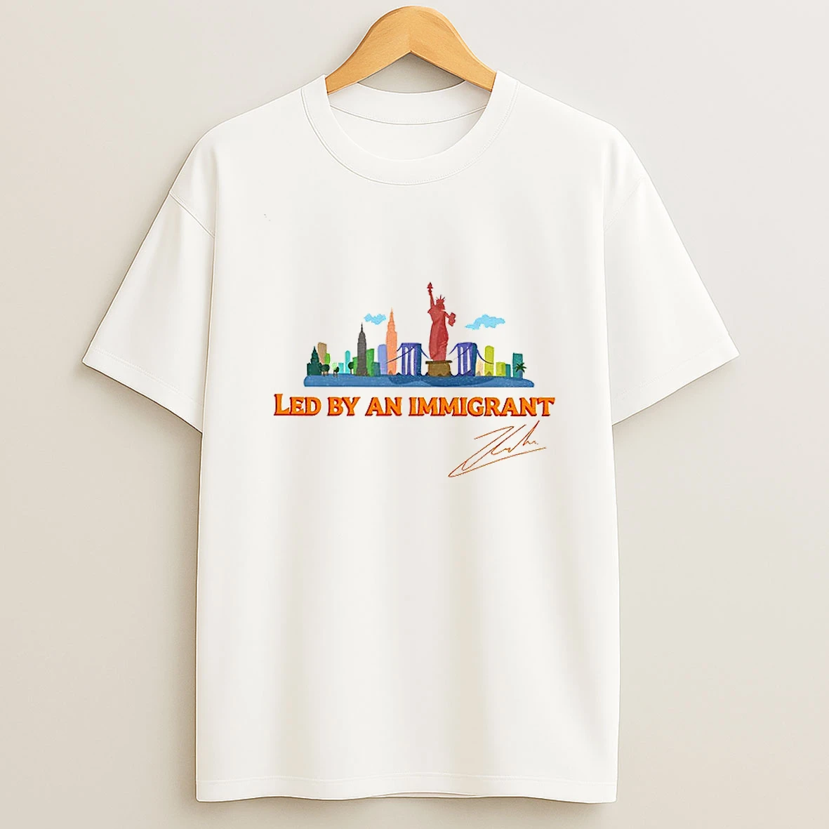 Zohran Mamdani New York City Led By An Immigrant Signature Tshirt Hoodie