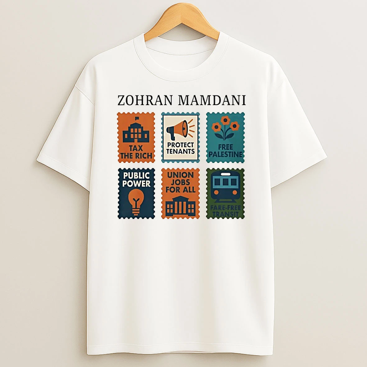 Zohran Mamdani Tax The Rich Stamps Circle Tshirt Hoodie