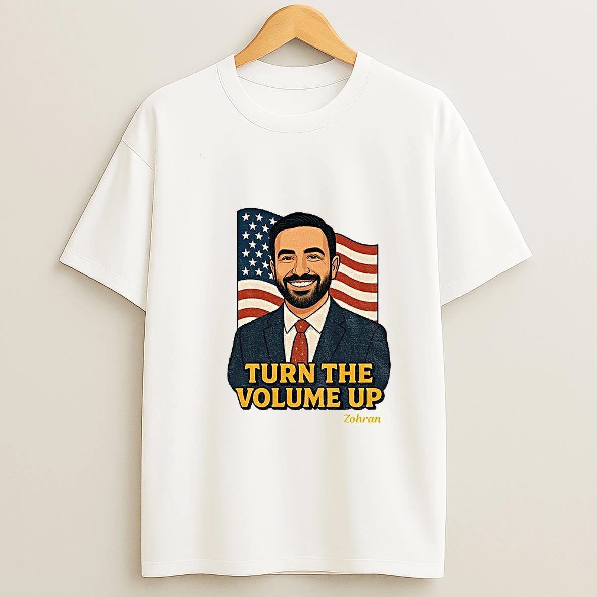 Zohran Mamdani Turn The Volume Up Nyc 2026 American Flag Tshirt Hoodie