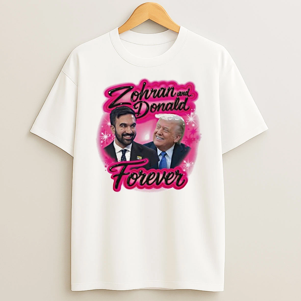 Zohran And Donald Trump Airbrush Tshirt Hoodie