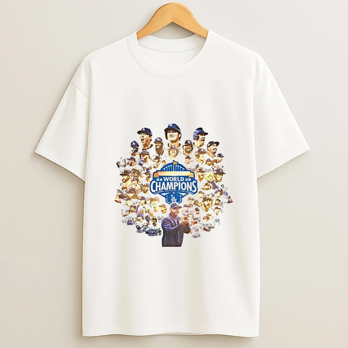 Gu0sxyse Vintage 90s Style La Dodgers Baseball All Team 2025 World Champions Tshirt Hoodie