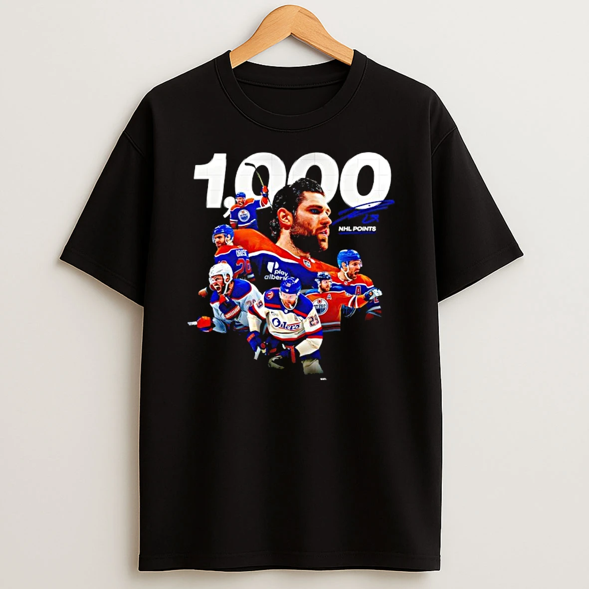 1 000 Nhl Leon Draisaitl Edmonton Oilers Signature T Shirt