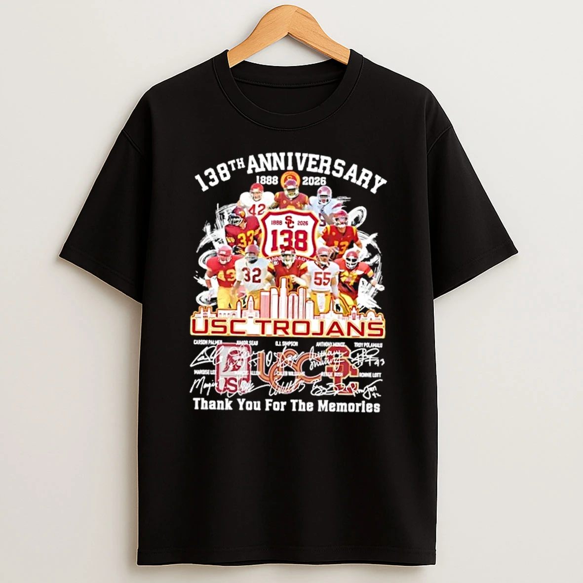 138th Anniversary 1988 2026 Usc Trojans Legends Thank You For The Memories Skyline T Shirt