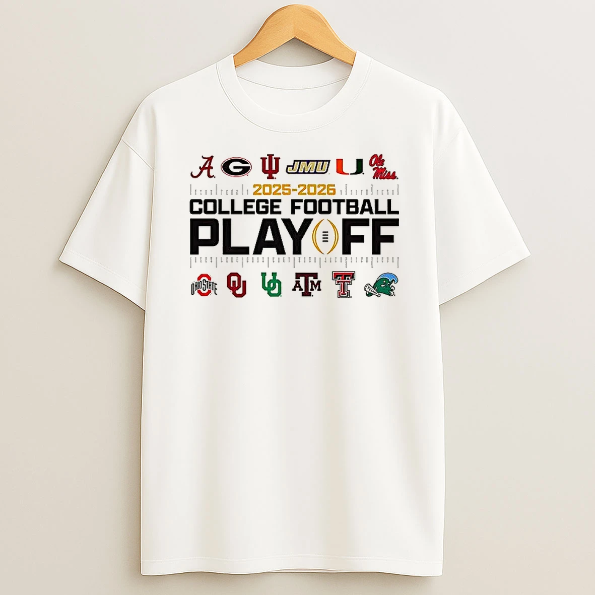 2025 2026 College Football Playoff 12 Team Logo T Shirt