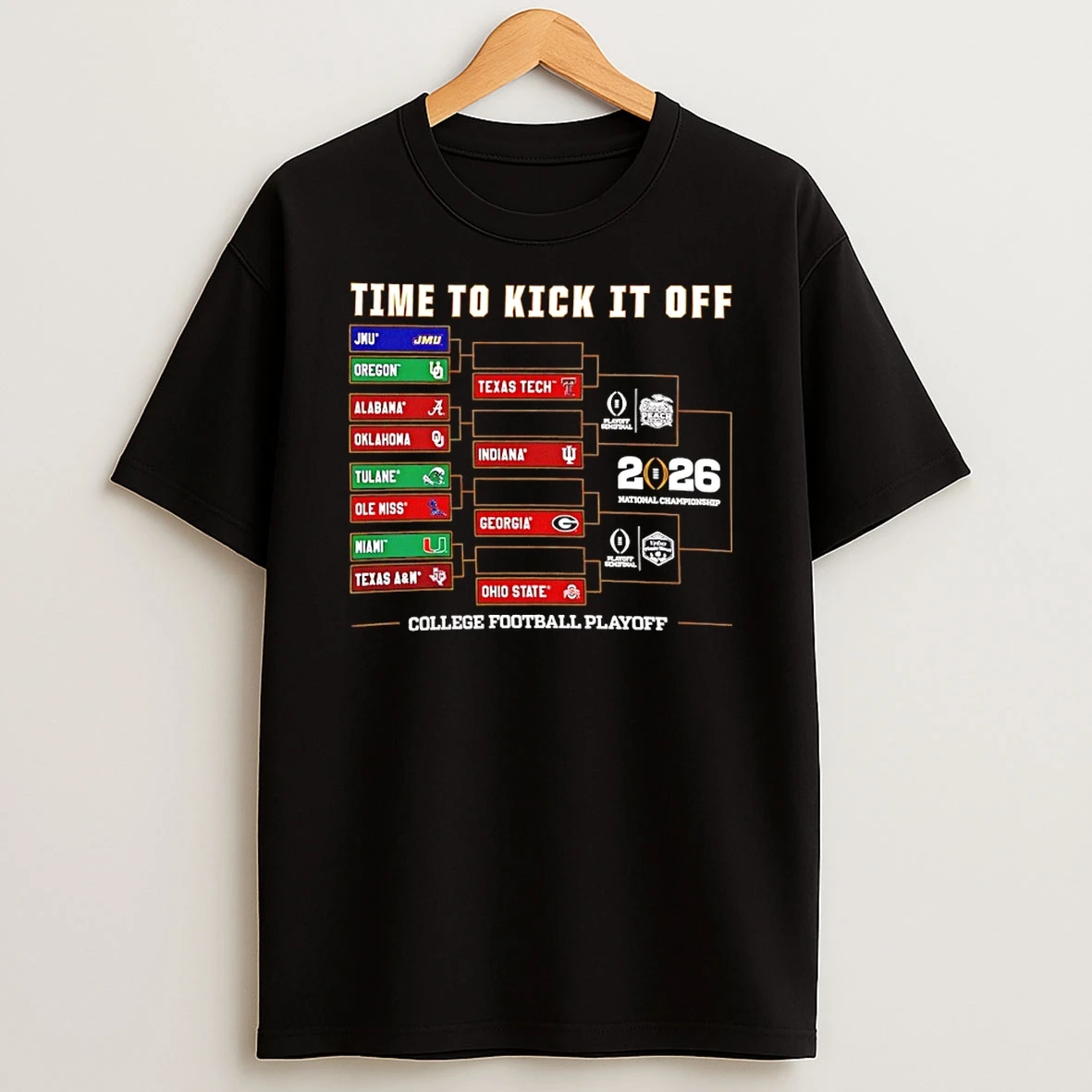 2025 26 College Football Playoff Timje To Kick It Off Bracket T Shirt