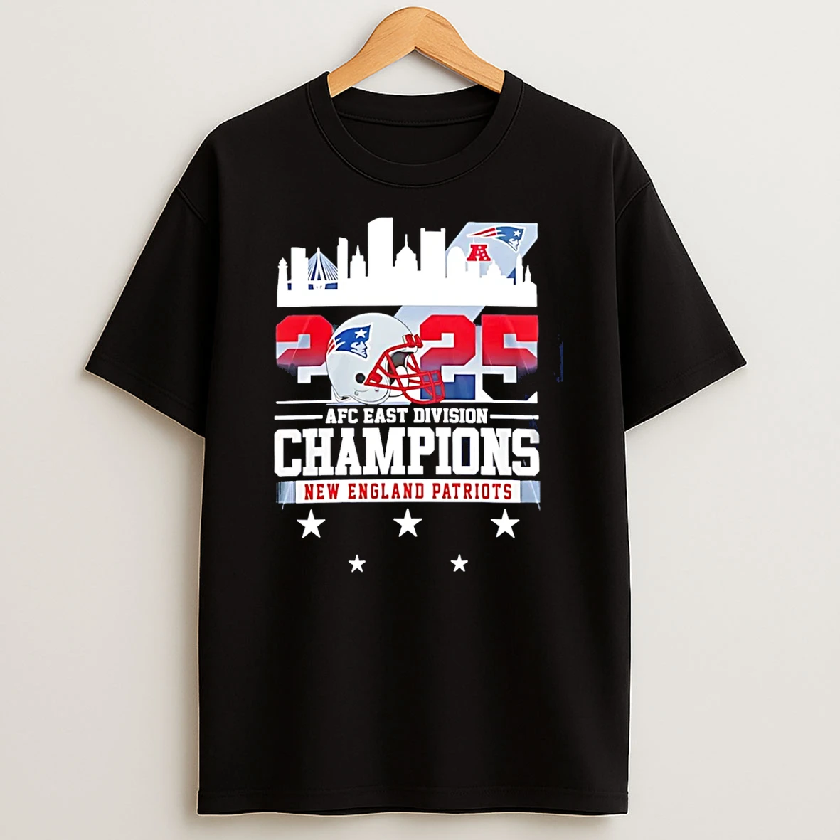 2025 Afc East Division Champions New England Patriots Helmet T Shirt