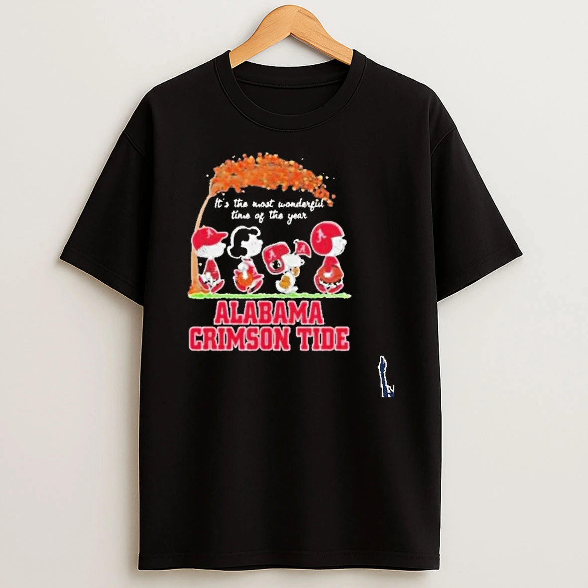 2025 Alabama Crimson Tide X Peanuts Snoopy And Friends Autumn Its The Most Wonderful Time Of The Year T Shirt