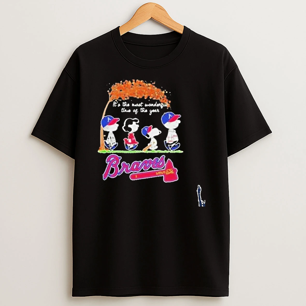 2025 Atlanta Braves X Peanuts Snoopy And Friends Autumn Its The Most Wonderful Time Of The Year T Shirt