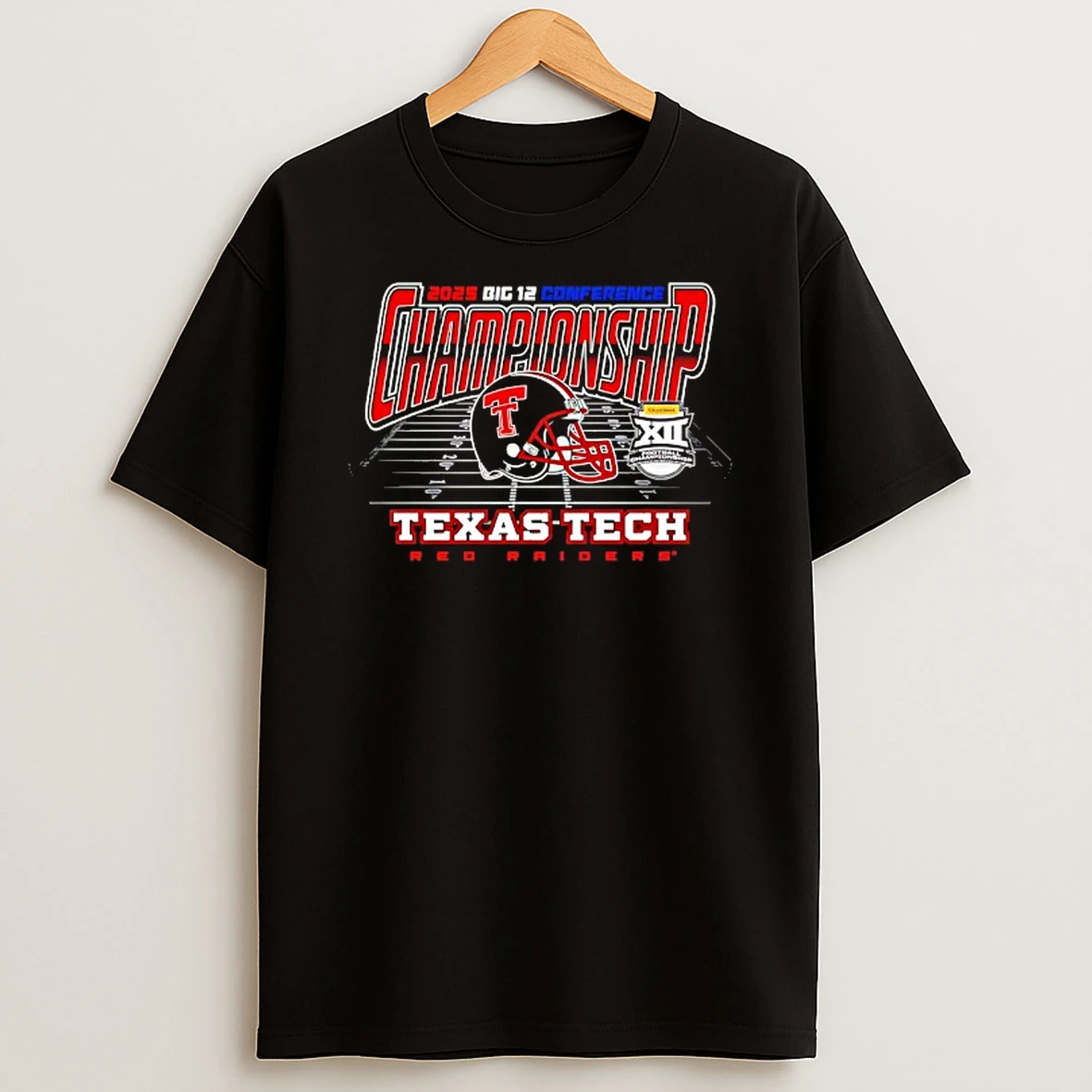 2025 Big 12 Championship Texas Tech Red Raiders Helmet T Shirt