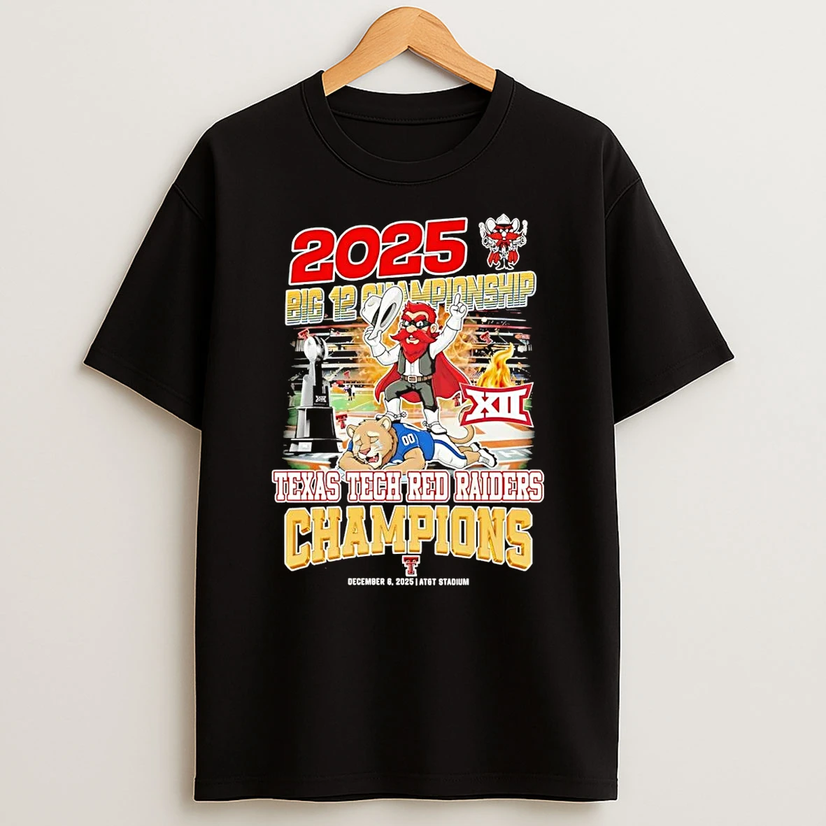 2025 Big 12 Championship Texas Tech Red Raiders Champions T Shirt
