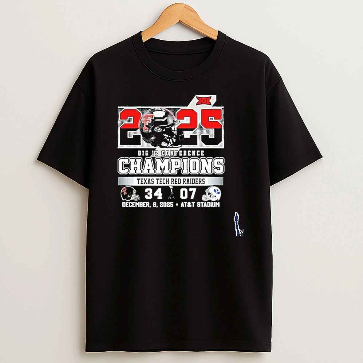 2025 Big 12 Conference Champions Texas Tech Red Raiders December 6 2025 Att Stadium T Shirt