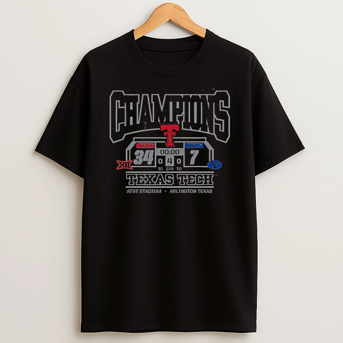 2025 Big 12 Football Conference Champions Texas Tech Red Raiders Att Stadium T Shirt