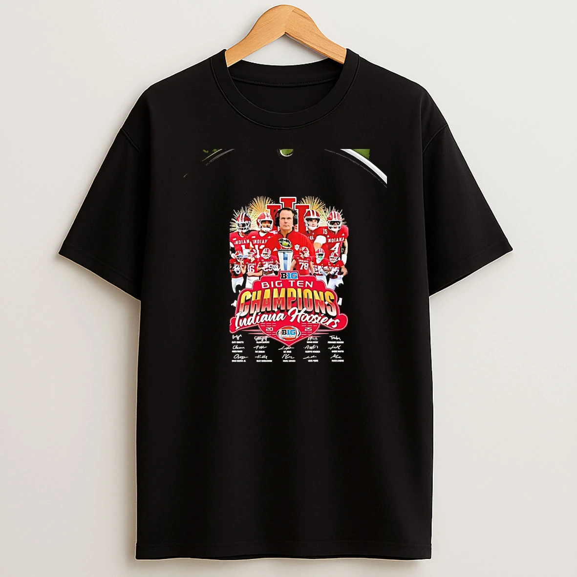 2025 Big Ten Champions Indiana Hoosiers Trophy Signatures Chriast T Shirt