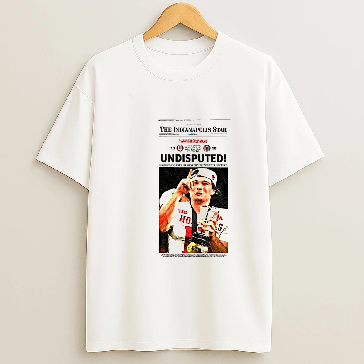 2025 Big Ten Champions Undisputed Indiana Win Vs Ohio Football 13 10 T Shirt