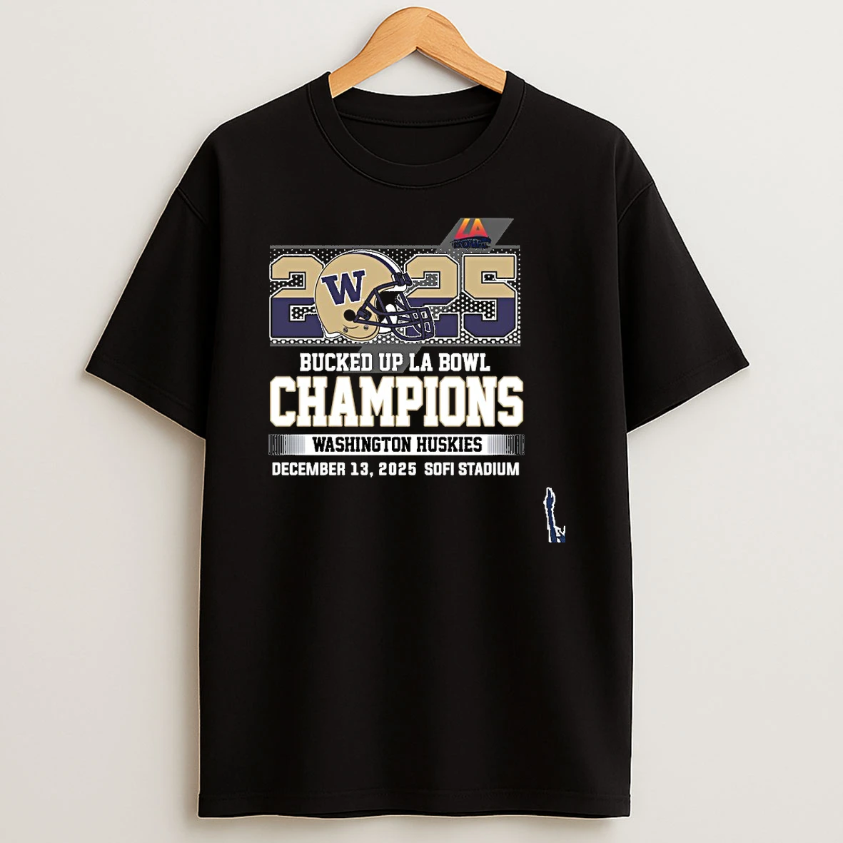 2025 Bucked Up La Bowl Champions Washington Huskies Football T Shirt