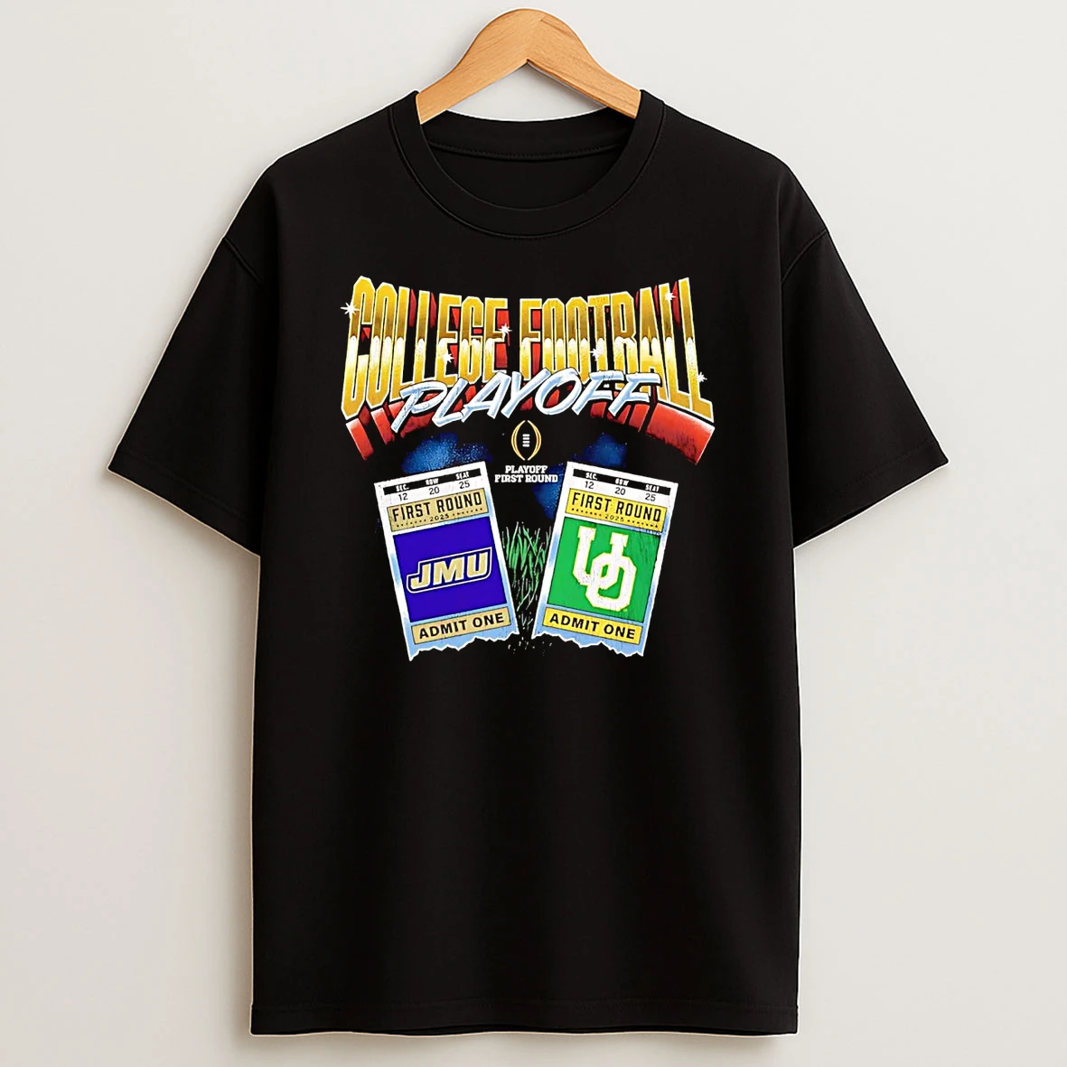 2025 Cfp First Round Oregon Ducks Vs James Madison Dukes T Shirt