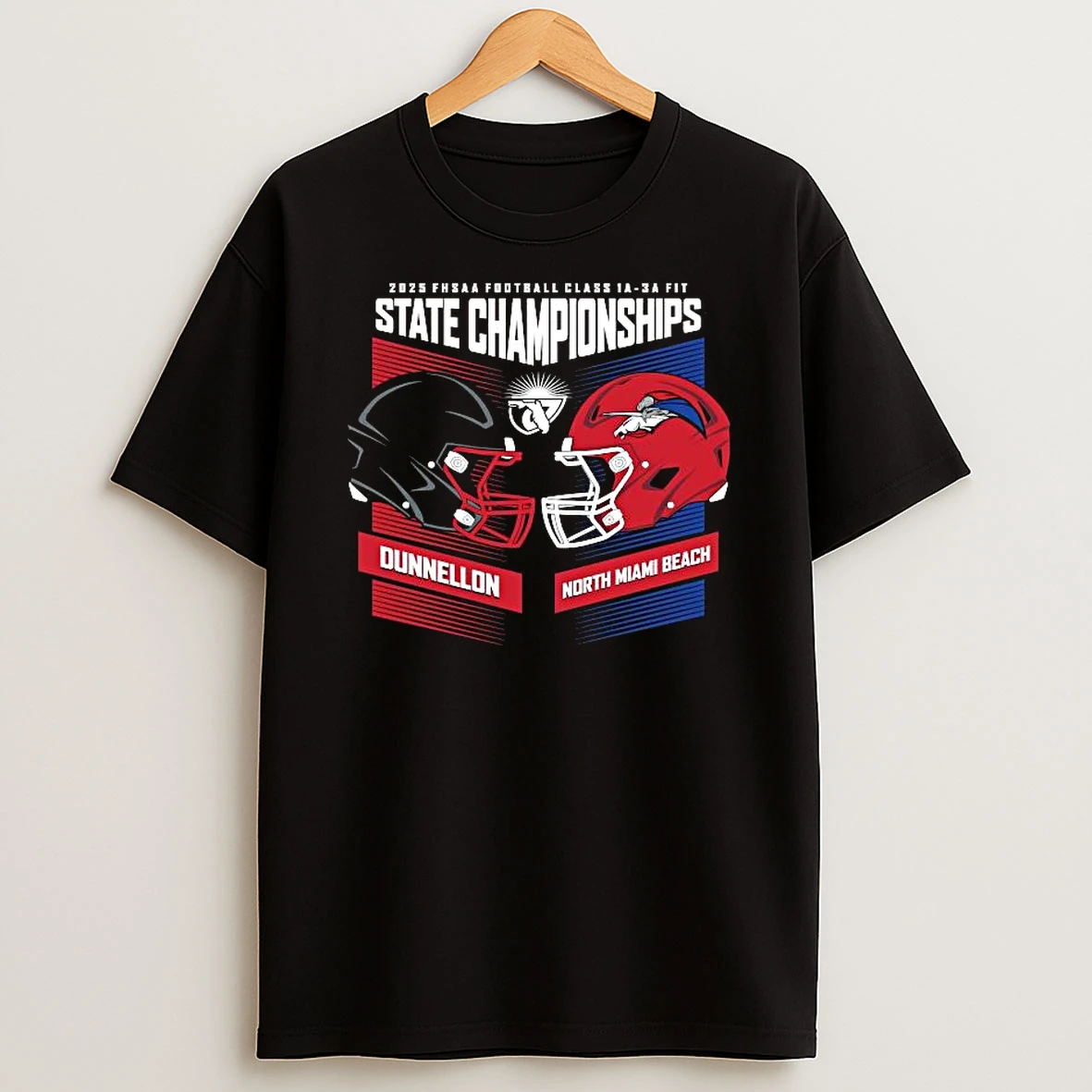 2025 Fhsaa Football State Championships H2h 1a 3a Fit Dunnellon Vs North Miami Beach T Shirt