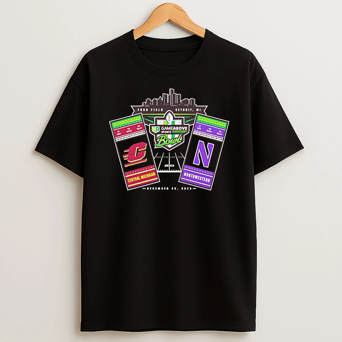 2025 Gameabove Sports Bowl Central Michigan Chippewas Vs Wildcats Northwestern Ticket T Shirt