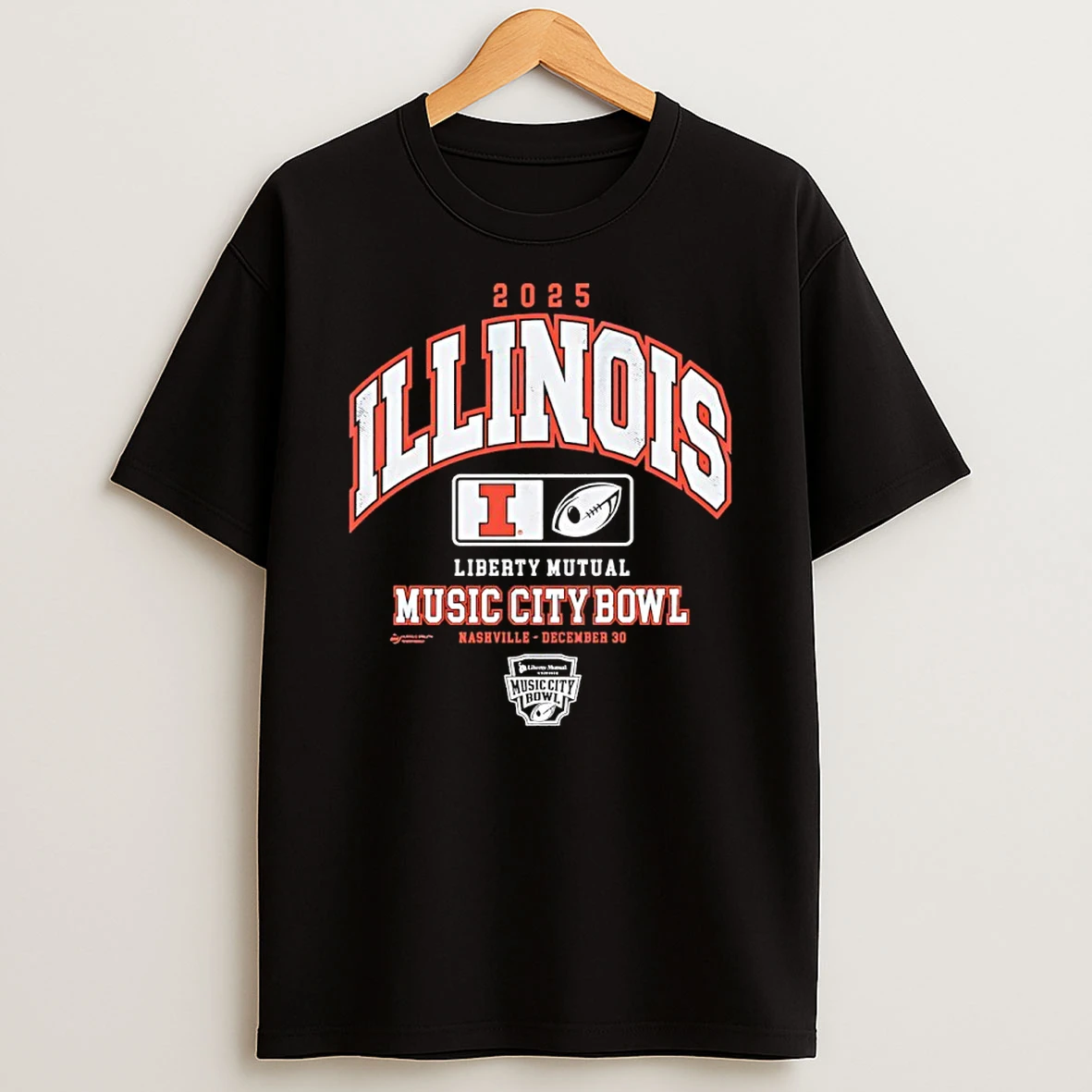 2025 Illinois Fighting Illini Liberty Mutual Music City Bowl T Shirt