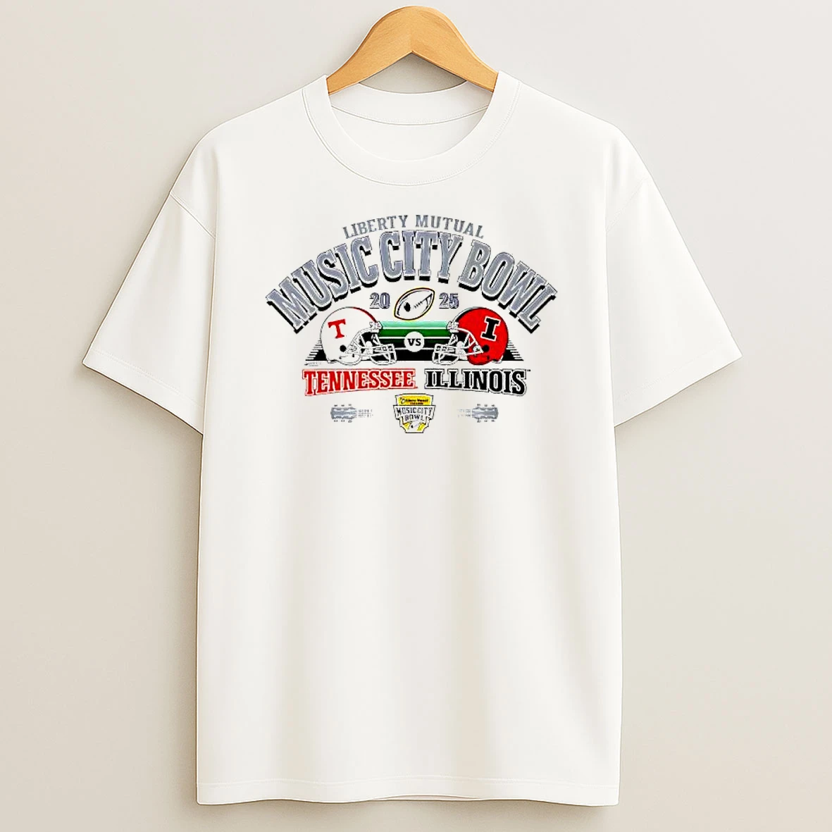 2025 Liberty Mutual Music City Bowl Tennessee Vs Illinois Graphic T Shirt