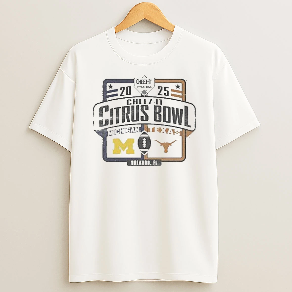 2025 Michigan Wolverines Vs Texas Longhorns 2025 Cheez It Citrus Bowl Game Dueling T Shirt